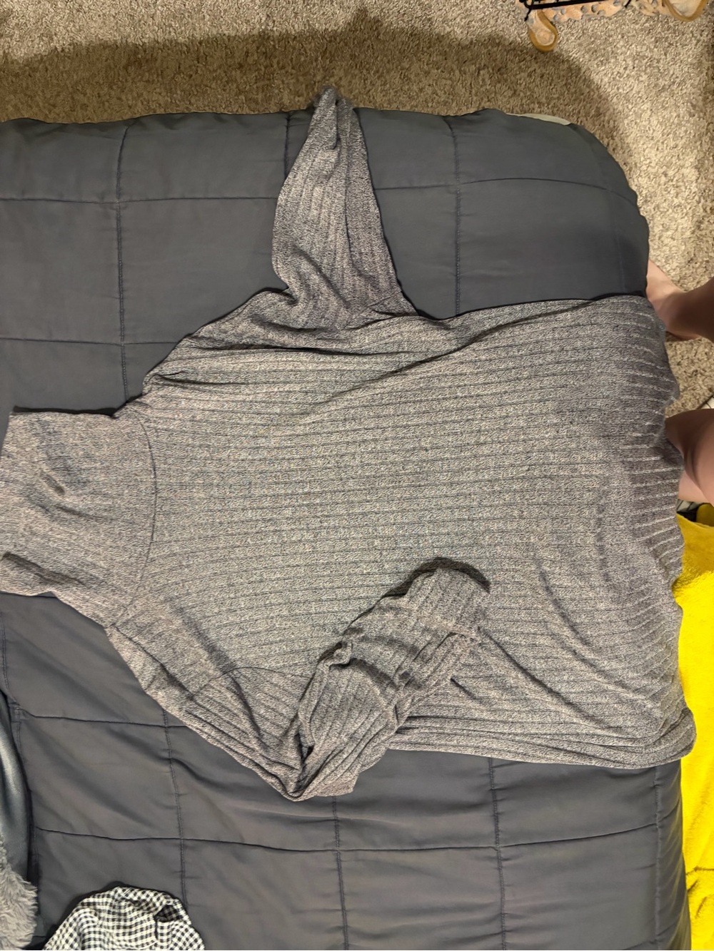 Cozy Ribbed Knit Tunic Turtleneck in Heather Gray